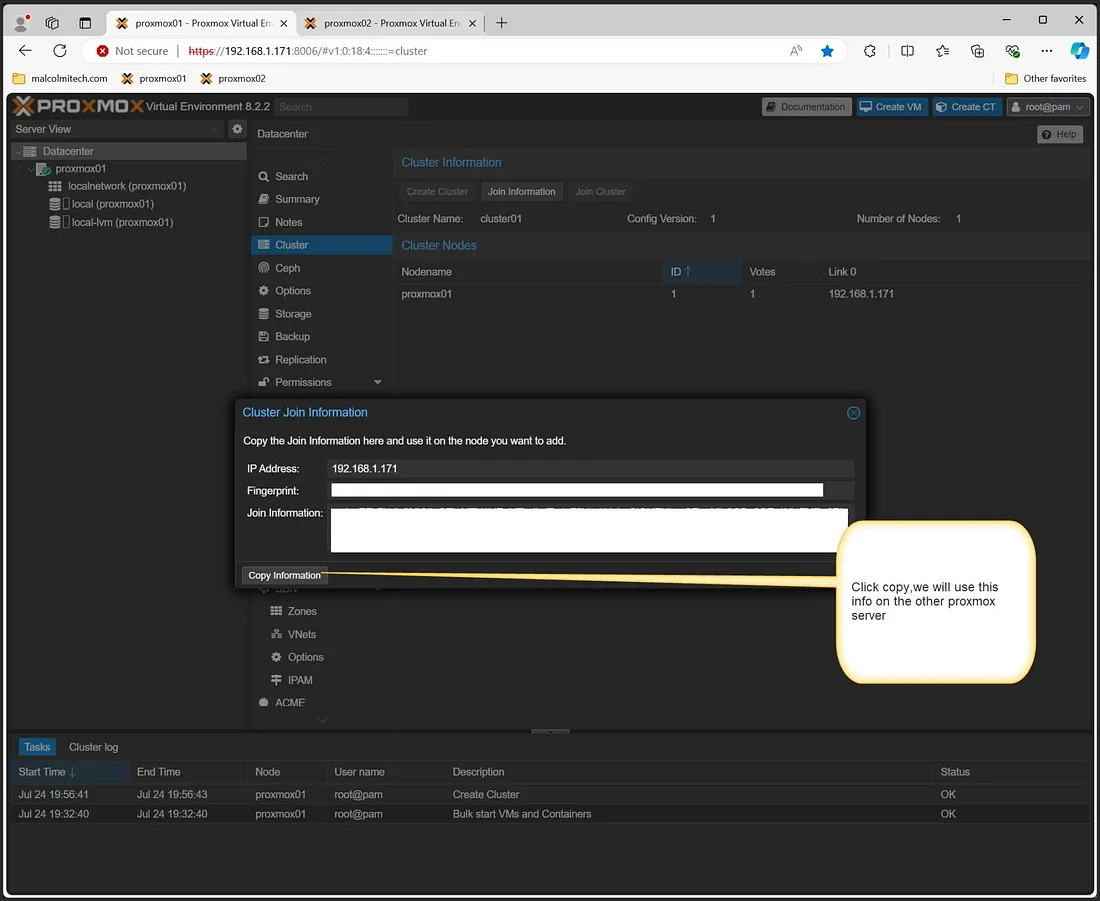 Copy join details